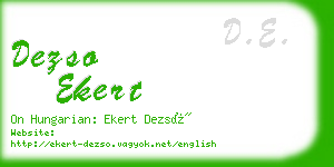 dezso ekert business card